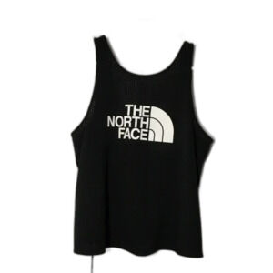 The North Face s. S black mesh tank top logo hiking camping workout running